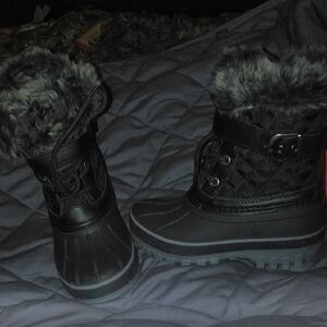 Stylish Black Kids Snow Boots